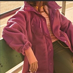 NEW! Free People Hit the Trails Fleece Jacket Coat